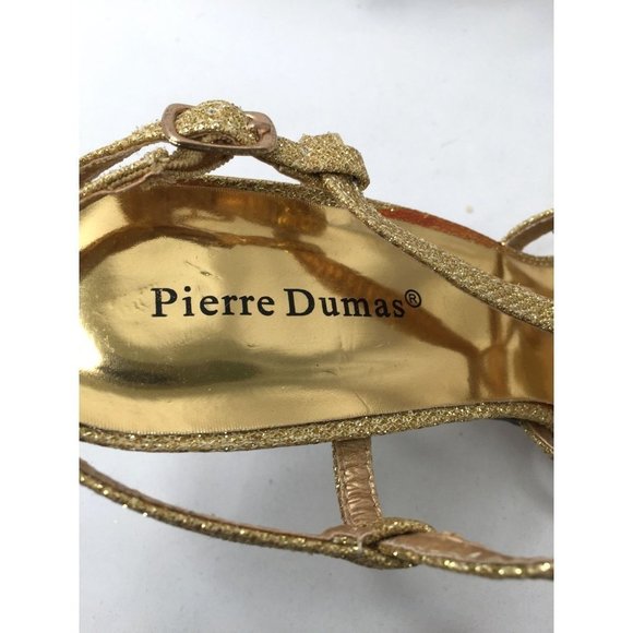 Pierre Dumas Heels Women Size 8.5 Gold Glitter Slingback High Heel Dress Sandals - Picture 8 of 9